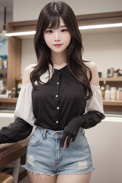 Tabletop, highest quality, shape, Very detailed, The finer details, High resolution, 8k wallpaper, Perfect dynamic composition, Fine and beautiful eyes,full body shot,Please show me your whole body、Thin and transparent、Long white hair, bold sexy pose,smile,harajuku、20-year-old girl、On the feet