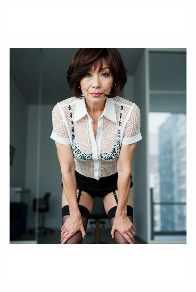 ((best quality)), ((Masterpiece)), (4k details), (((Old Asian woman))),(((Two legs))), (((two arms))), (((madame, very old))), (((Old and withered))), ((Age 70)), (((70 year old woman))), ((70 year old woman)), ((Withered skin like an old person)), Short hair with bangs, ((purple corset dress)), big breasts, Red leather outfit minimalist style, red lipstick , Eyes looking at the camera, (m leg see pussy), ((Shit comes out of the asshole.)), ((I&#39;m broke.)), (red leather gloves), (((Open your mouth wide and stick out your tongue.))),