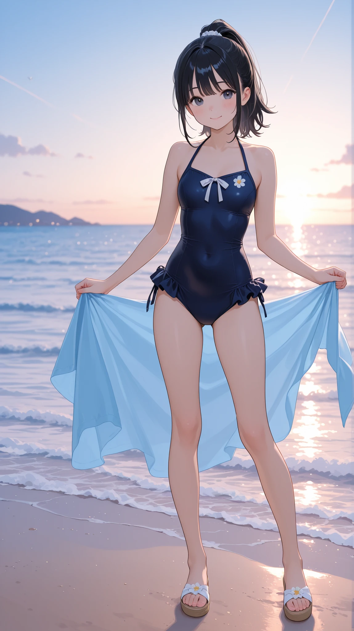 génére moi une image de robin dans one piece en maillot de bain
