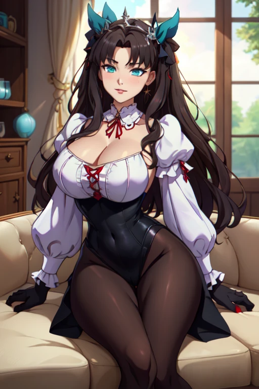 A woman, long hair, big chest, at the park, playing with kitten, high quality, best detailed, ultra hd, 8k, master peace