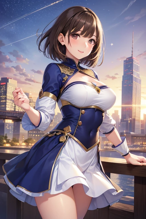 (table top.highest quality).(dynamic angle). (CG painting with very impressive details),(perfect image)、comic strip.shape.1 girl.detailed face、perfect face.delicate face、girl wearing a delicate uniform、rough skin、black hair.length、(Umamimi Girl)Umamimi Girl、((beautiful blue eyes)).delicate and beautiful eyes、fine eyes、reflected eyes、smile.(look at the audience:1.3).(face is a little red:0.8)、8k wallpaper、cowboy shot、reflected light、most detailed、Complex、delicate background、rough skin、fine skin、(super resolution)、wearing a uniform