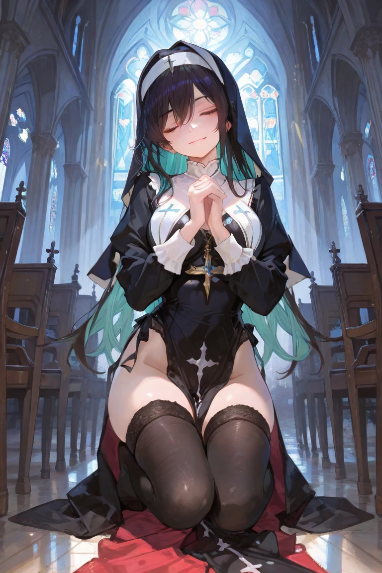 (8k, best quality, master piece: 1.2),super high resolution,1 girl, 独奏, colorshift eyes, hyperdetailed, expressive eyes, ultra-detailed face, ass pov, Mage's Robe、Random hairstyle、Random hair color、Midnight、Out of the window、Starry Sky, Collarbone, Ecstatic expression, cleavage