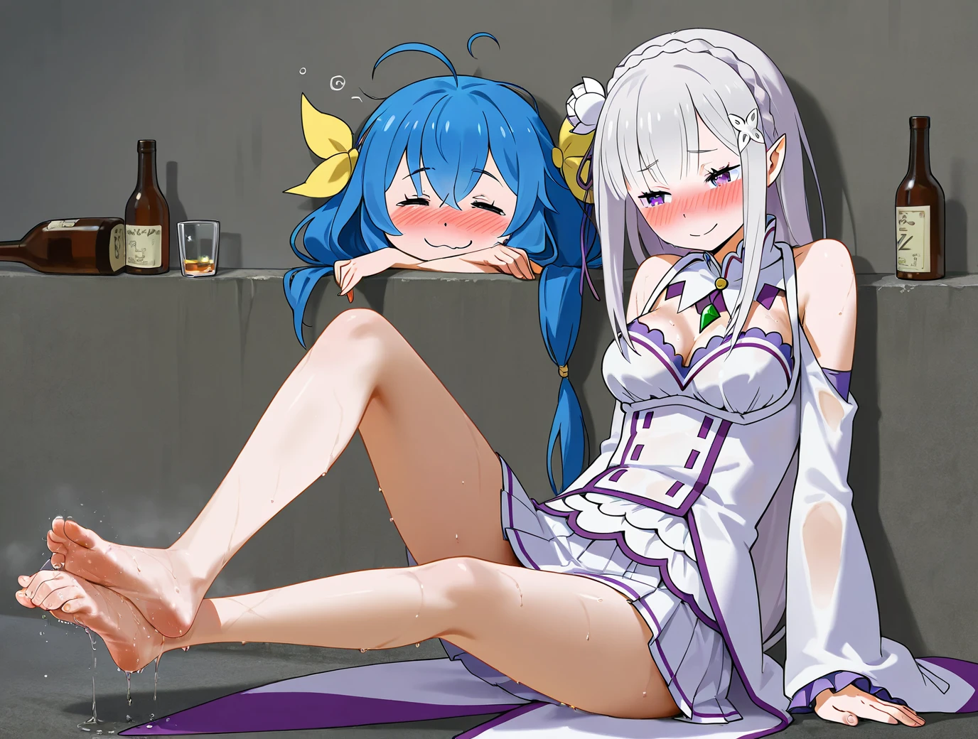 NSFW,masterpiece,Highest quality,High resolution,Super detailed,Shiro \(no game No life\),Young Girl,Long Hair,Multicolored Hair,Hair between the eyes,Gradient Hair,Yellow Eyes,Flat Chest,Erect nipples,School Swimsuit,((Oho face)),Embarrassed,blush,Leg spread,excited,Estrus,orgasm,Trembling,(Climax),(Squirting),(Ahegao),Roll your eyes、squint,Middle-aged men,(Having intense sex),Insert,Creampie,School,Pool,During class,Showing off,From the back