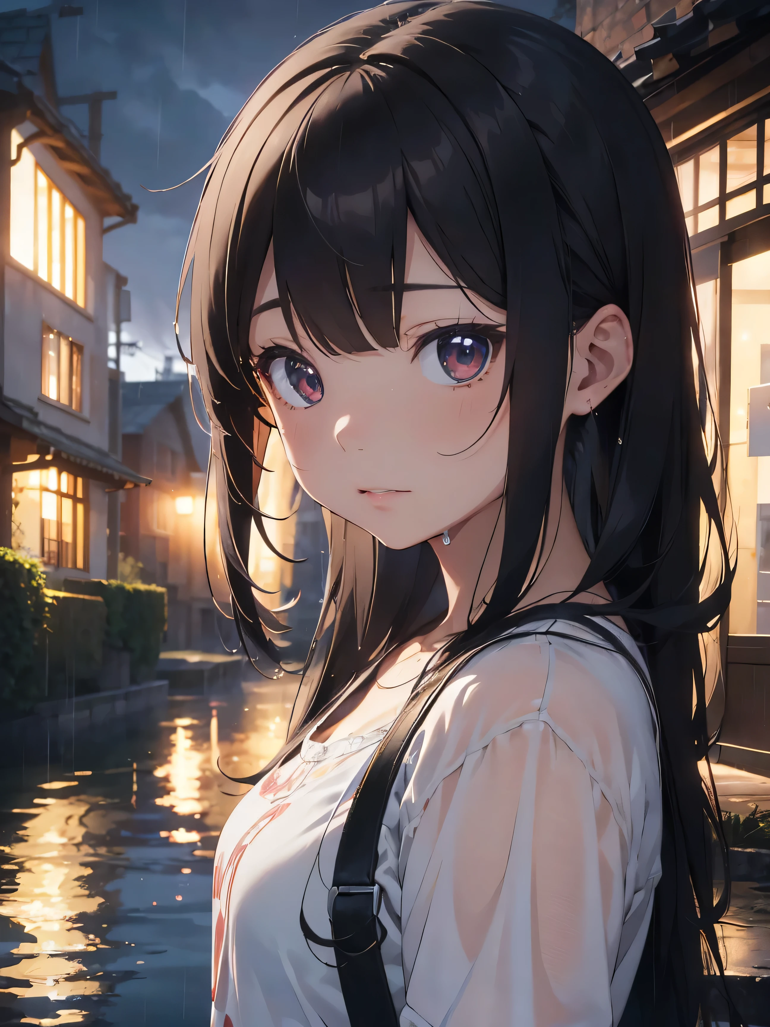Background only, beautiful, mysterious, summer、night、Girl in the corner