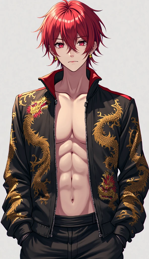 ember, Vampires, emberの, ember性的な顔, enticing, musculature, ((1man)), masterpiece, absurderes, 最hightquality, intricate detailes, (shinny skin, Shiny body, 光沢のある油性のshinny skin, shinny hair, pale skintone), Old castle, Sundown, musculoskeletal tissue)), Adults, one with, Tattoos on the chest ,Black blouse, 耳环, Black pants, Don't look at the view, Not looking at the view, red short hair, Perfect detailed face, perfect detailed hand、Vampire Fanglu's Eyes、((nffsw))、medium large shoot、raise the corners of one's mouth、((masterpiece))、(((最hightquality)))、(hightquality、Breathtaking)、(Expressive Ace Perfect)、nobles、Invincible smile、、ember性、年轻、red eyes、livingroom、Sitting on a beige sofa、、red blush、Unparalleled beauty,face perfect、、(ember性二人、ember性だけ,),Perfect Eye、Lying in bed、Traditional costumesに身を包んだ、Traditional costumes、、、ファッションmodeled、ember優、modeled、brand costume、、musculature質