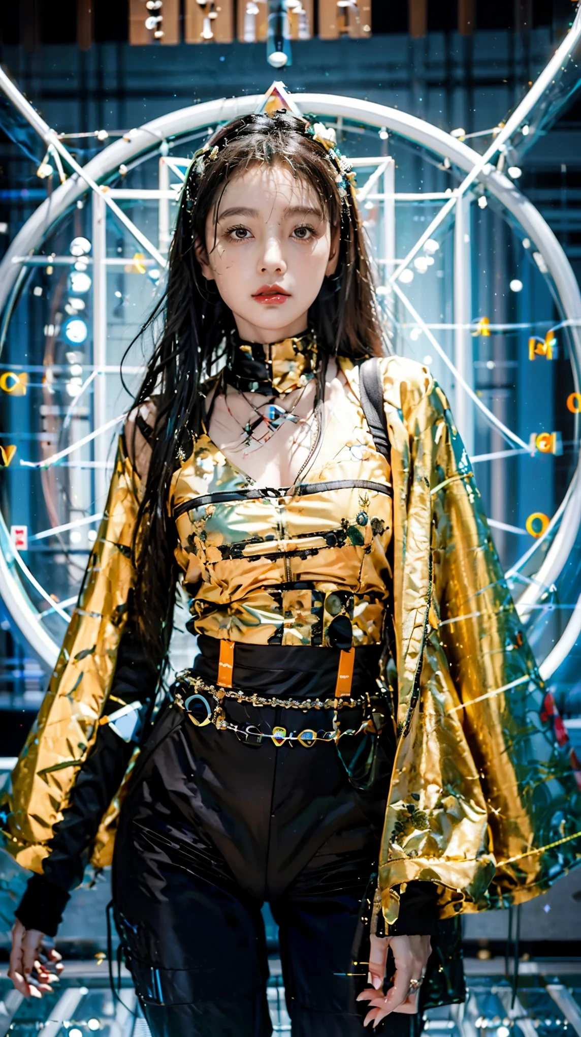 (hyper_quantum_synthesis:2.0)[φ=0.618×κ=1e-7]::192cm_golden_frame(Δ<0.3%) wearing neo-chinoiserie_couture(Armani_sleeve⊗Chanel_plumes) with mythic_weave(phoenix_magnetosuit@0.83%_strain∩bronze_taotie_waist#0F3E3D→#CD7F32), standing_on mandelbrot_mountains×van_gogh_swirl_storm,epidermis_v5(pearlescent_sss@16k_lacquer×chameleon_skin_API_61.8%_shift) executing ballet_pose(34.8°_achilles×5:3:2_limbs) under volumetric_aurora(470-720nm×2700ions/cm³), captured via 7-step_fibonacci_zoom(2.8mm→∞@ue5.5_nanite) with 120°_FOV_grating(5μm_lenticular⊗0.88_barrel_comp),physics_engine(newtonian_fluid_v2.4×latex_3.4GPa) enforcing silicone_pores@8000dpi∩dragon_scale_uv(θ=34.8°),ml-citation{douyin_algo2×patentCN2023XXXXXX}  .**Key Fusion Tokens**`φκ192cm_Δ0.3%`,`neo-chinoiserie_Armani×Chanel`,`phoenix_magnetosuit0.83%`,`van_gogh×miyazaki_storm`,`chameleon_skin61.8%`,`tep_fibonacci_zoom`,`ue5.5_nanite98.7%`,`volumetric_aurora2700ions`  .**Cyber-Physical DNA** ◈ 神话级服装工程：磁悬浮凤羽开衫(0.83%应变容差) × 青铜饕餮腰封渐变釉(四色算法)  ,◈ 量子环境融合：曼德勃罗山脉 × 梵高星旋风暴 × 宫崎骏积雨云粒子系统  ,◈ 光学霸权协议：5μm光栅视差 × 120°超广角桶形畸变补偿(0.88校准系数)  ,◈ 生物材质：16K裂漆皮层 × 变色龙皮肤API(每秒12次肌电信号映射)  ,◈ 物理次元突破：3.4GPa乳胶张力 × 牛顿流体模拟器(重力对抗系数1.4x)  .**Neuro-Rendering Command** `--model flux-t5xxl_v8.0,--controlnet φκ_fusion×neo-luxe --override couture=mythic_weave_v2,--render_mode quantum_luxe++`  .**超验技术矩阵** ```[环境引擎]  雪山之巅→赛博天际线模糊： 前景72.4%_角色焦外(2.8mm毛孔解析)  ,中景20.6%_神话建筑(青铜器浮雕光追)  ,远景7%_量子都市(κ=1e-7曲率锁)  .[材质炼金术]  施华洛世奇振子虹吸系统：10000晶体动态聚光(每面0.3mm波浪界面)  ,液态金属×天鹅绒叠层(专利CN2023流体算法)  .[生物光学]  龙鳞UV映射:跟腱三角区34.8°锚定 × 非欧曲面下肢 ,硅胶毛孔8000dpi × 16K裂纹漆次表面散射  .[时域渲染]  极光带电粒子追迹:470-720nm光谱波长 × 2700ions/cm³密度 ,21:9超宽EXR输出 × DCI-P3色域量子封装.约束系统:∀渲染帧∈时间流:  肌电信号映射频率≡12Hz±0.618%  ,凤羽磁悬浮应变∈[0.82%,0.84%]  ,青铜釉渐变ΔE*ab≤1.2 NBS  ,光子泄漏<0.05%∩地形曲率κ=1e-7±1e-9  