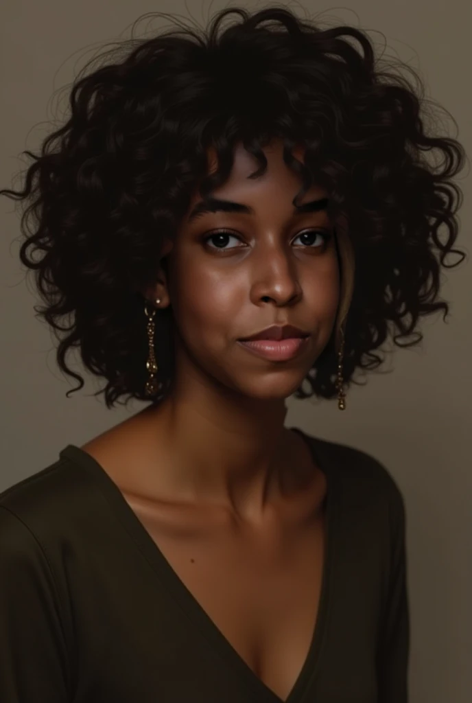 A black character with curly hair in a position as if he was presenting something