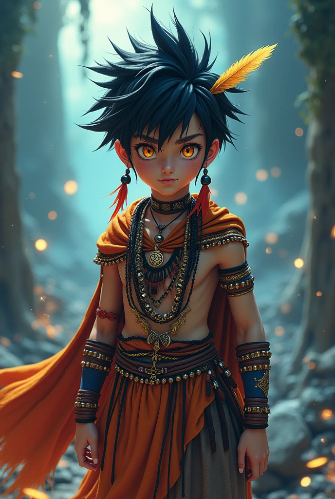 a young Asura guy with long hair is sad