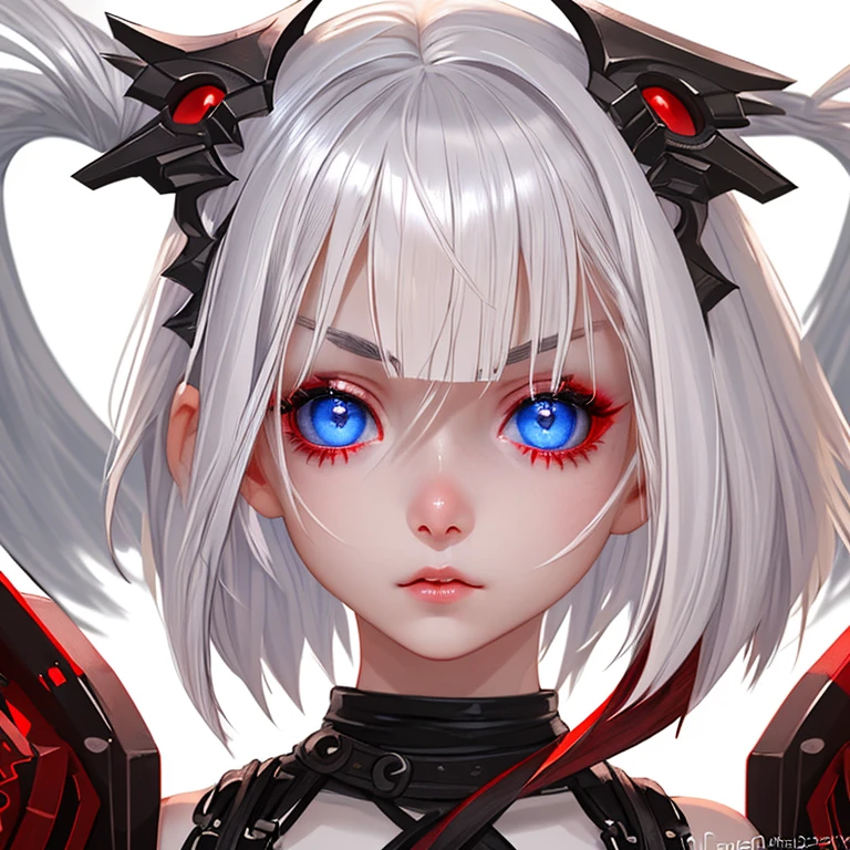 (Artwork, highest quallity, super verbose, high resolution, 人物:0.8), Highly Detailed Wallpaper, offcial art, marvelous, high détail, super verbose, Highly detailed 8k wallpaper,Closed upper body, em chamas silver hair, Red eyes with long, slitted pupils, (White background: 1.3), (1 girl, standing alone),(transparent body),sexually,Perfect Anatomia,beautiful face,breasts small, em chamas,