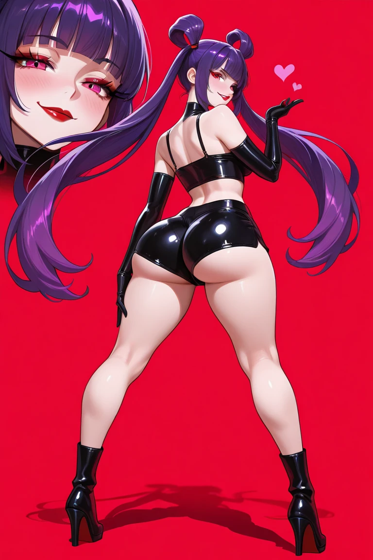 loli, 1 girl, latex clothing, swf, non nude, angry face, slim thighs, slim waist, flat chest, extremally tight thighhigs,front view, remote control vibrator, vibrator under clothes,masterpiece, covered in cum, leaning on wall, detailed eyes