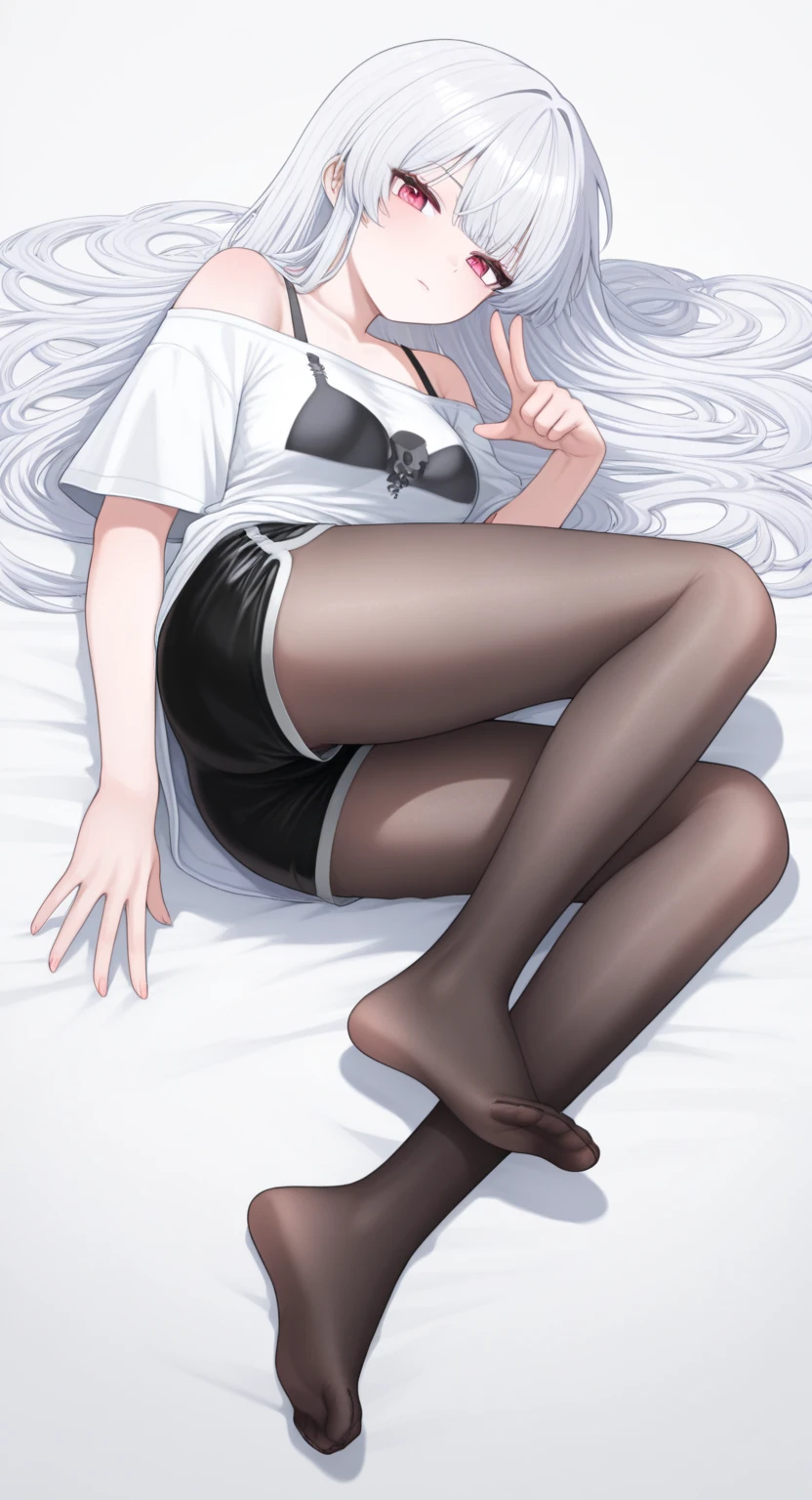 masterpiece、Highest quality、Gymnastics club high school girl sleeping on the sofa、Sleeping in a rhythmic gymnastics leotard、Sweaty、Sloppy sleeping position、Mouth wide open and drooling、Happy sleeping face、Beautiful feet、White tights、A beautiful girl、The gap between appearance and sleeping position、shiny black hair、Red Hairband、