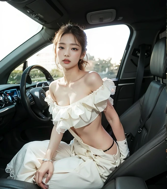 Codriver,blurry, blurry_foreground,:1.3),(beautiful perfect back:1.1),black pantyh looking at window,looking outside:1.3)