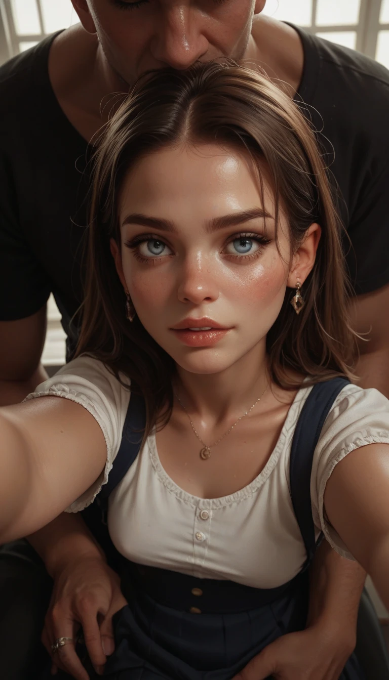 photo of two-headed Emma Myers, RAW, beautiful woman, ((portrait)), ((detailed face:1.2)), ((detailed facial feature, detailed skin, clear skin), (two heads, conjoined_dicephalus), (perfect proportioned body), ((large breasts, cleavage)) (high detailed city environment, apartment balcony), (realistic photo, best quality, detailed), (8k wallpaper), (cinematic lighting, dramatic lighting) (sharp focus, intricate), (cheeks rubbing together) 