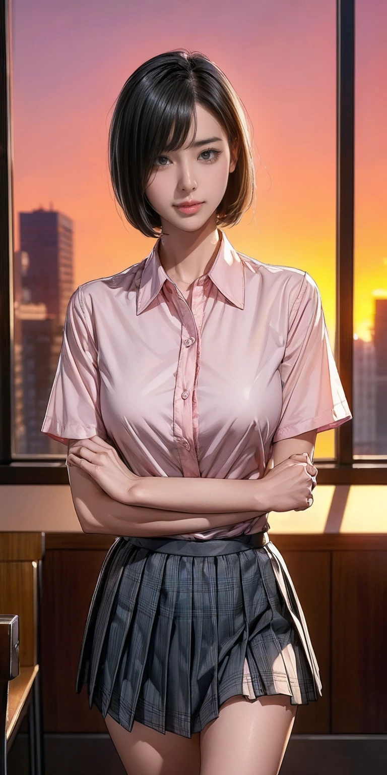 wearing clothes, (At SFW), (1 girl:1.3), (((In a dark and gloomy world))), shot above the knee, cowboy shot, Viewers are looking up, Japanese, 17 year old supermodel, thin, high school girl, Unlit shower room:1.3, (((Take a bath in your shower room at home:1.7))), I take a shower, (Are standing:1.37), (looking at the viewer:1.37), (highest quality:1.4), 32K resolution, (realistic:1.5), (Ultra-realistic:1.5), High resolution 32k UHD, (masterpiece:1.2)), (Improvement of quality:1.4), (very beautiful facial details), (Highest quality realistic skin texture:1.4), (wet skin, wet clothes, wet hair:1.5), (perfect anatomy:1.2), (((school uniform, unbottoned shirt, Pink collared shirt:1.15))), ((mini panties)), No skirts, Do not emphasize the top of the bust, (Tiled shower room:1.1), precise fingers, Super detailed, symmetrical eyes, ((view audience)), natural makeup, ((A good eye for quality:1.2)), (tired, sleepy and satisfied:0.0), (fine lips:1.33), (fine nose:1.2), Medium chest, (flat chest:1.05, thin lower body), brown hair, (Handsome bob cut hair:1.37), rape face, full body waist up pose , upper knees pose , various shot angle