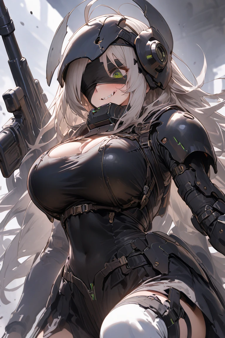 ​masterpiece, ultra-detailliert, 8k, hiquality, Top image quality, digitial illustration, Seductive Anime Girl, ((Combative posing:1.4)), ((Hover effect:1.2)), Meticulously drawn hair, Detailed eye depiction, appearance Splash paint background in colors, Center, ((heavy weapons:1.4, armament:1.3))、((latex micro bikini:1.3 crop top:1.3))、((cleavage:1.3))、((crop top navel))、((highleg:1.3))、((huge breasts:1.3))、((huge hip:1.3))、((thick thighs))、((collarbone))、((cameltoe))、seductive smile、shiny skin、Sharp Focus, draw the full body, Glossy realistic skin texture, Precise human body structure、Smooth texture