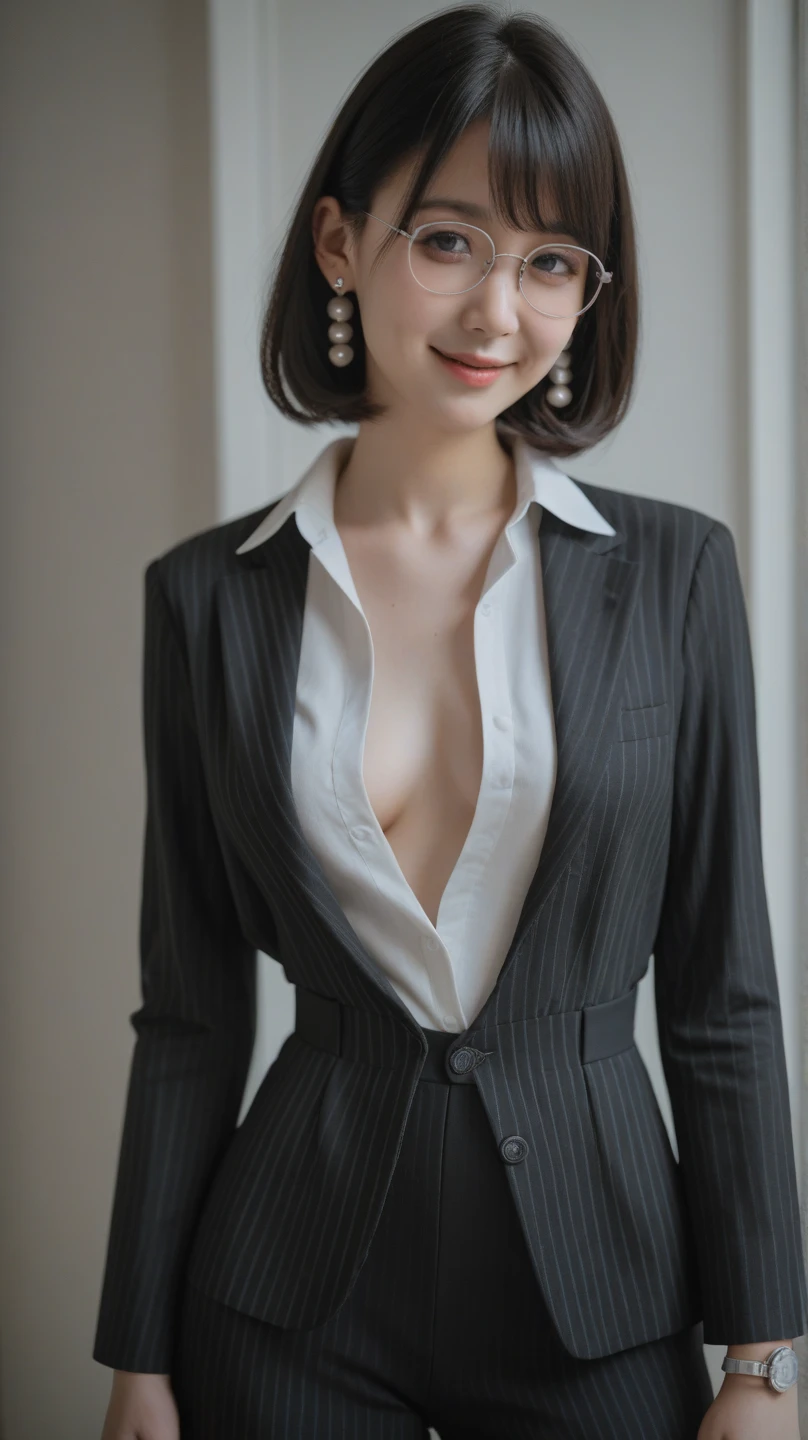 smile、nipple見え、(translucent shirt:1.2)、(In 8K、highest quality、masterpiece:1.2)、(genuine、photogenuineistic:1.37)、Super detailed、1 girl、cute、、、beautiful and detailed sky、office、sitting、date、(blush your nose)、 (perfect beautiful beautiful face:1.15)、(closed mouth)、細やかなbeautiful eyes、(Skeleton shirt:1.1)、daytime、、short cut hair、、white lace、(short hair:1.5)、floating hair、body、20 year old woman、brown hair、、brown eyes、small head、((M cup fashion girl、beautiful eyes、genuine face、genuine skin、genuine-looking face、genuineな肌、fine eyes、、(No underwear:1.3)、、viewer、Look carefully at the face and chest、, see-through shirt。the tip of the chest sticks out。Areola is protruding。(The shape of the genitals is clearly visible), lots of eyelashes。black eyeshadow。bright red lips。black sexy high heels。pubic hair。The lower abdomen is bristly。thin。thighs are open。pubic hairが非常に多い。nippleは非常に突き出ています, そして繊細なbody型、Dark blue suit、camel'With toes、protruding pussy_nipple