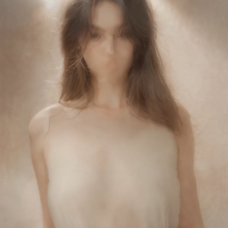 Wet white skin girl, Clothes attached to her Sad look Coming out of the water