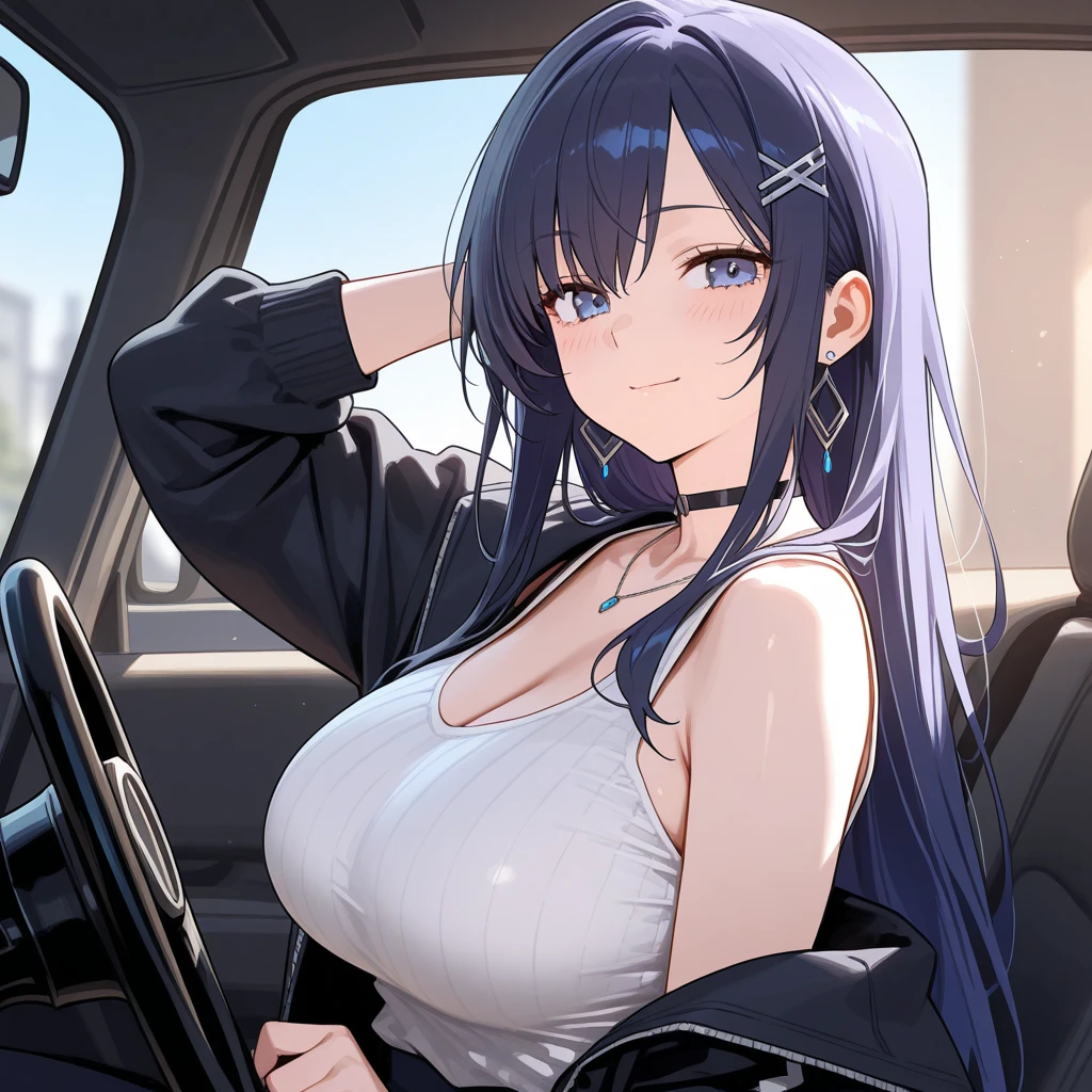 Miyauchi Kazuho,
Depicts only one woman,
Golden Hair,Wet hair texture,
(Short Hair.05),Ashime,Loose and fluffy perm,ponytail,
Natural skin texture,Large Breasts,Narrow waist,
Slightly muscular body,
(Jet black one-piece dress:1.5),(Grey bra:1.5),
Black scarf,Transparent dress,
Golden Necklace,
Rose Hair Accessories,
Large buses,
12:30pm,Inside the car,
take a seat,
Slightly larger breasts,expression(smile),Hall々and attitude,
Open Mouth,Closed Eyes,
(Look away:1.3),View gift box,
blush,from the front,Broken posture,
(上半身Absolute depiction:1.1),
Natural depiction,
Beautiful depiction,
Shiny eyes,
Ergonomic Posture,
Healthy Body,
Natural hairstyle,
Natural body contours,
Natural facial contours,
(Five fingers)Absolute depiction,Symmetrical fingers,
Two arms,
Two legs,
Sharp eyelid depiction,
Symmetrical eyes,Symmetrical eyes,
Keep the subject in the center,Expand the upper body,
Beautiful image quality,
Delicate shades,
4K,Very detailed,
Delicate light adjustment,
Delicate contour drawing,