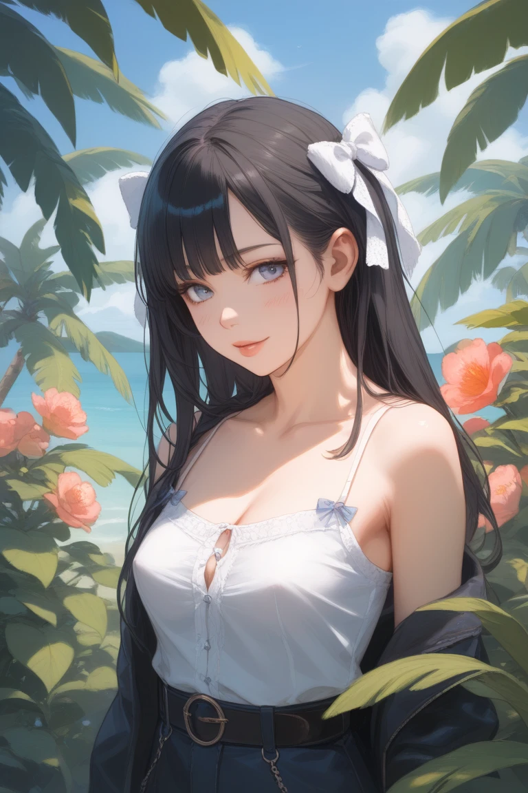 (top-quality: 1.3)、(​masterpiece: 1.3)、(The ultra-detailliert: 1.3)、(wall-paper, one girls)、([Diamonds: 1.3|The eye]:1.2)、(Perfect and beautiful white dress:1.3)、(Black hair:1.3)、a straw fedora hat、Long hair、(Beautiful Large Breasts:1.3)、a park、夏天、The fountain、Beautiful sister、ssmile、(sexypose:1.3)、Playing