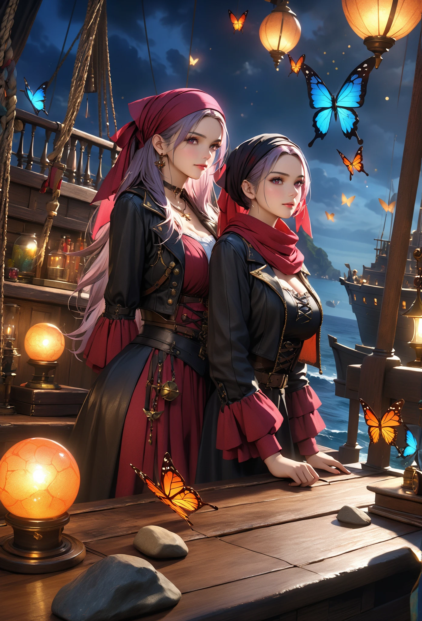 medieval setting, full view of body, 1 skinny female with large breast, beatiful smokey green eyes, black hair pinned up, strapless beautiful swing dress, red scarf around her neck, eerie sunset