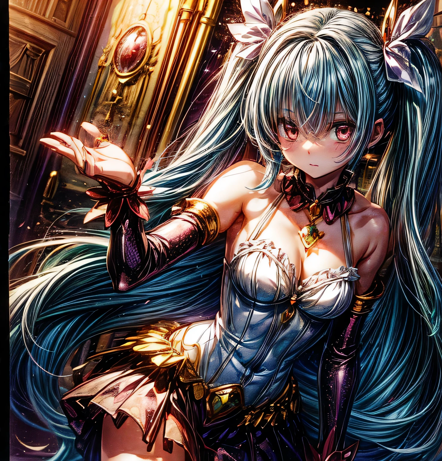 finest masterpiece, Super detailed, Highest quality, Sharp focus, 12k, ultra hi resolution picture, 1girl, tifa lockhart \\(refined dress\\), final fantasyfull body,dark aura,evil smile, masterpiece, best quality, very aesthetic, absurdres, anime artwork, anime style, key visual, vibrant, studio anime, highly detailed,1girl,(Silver Hair:1.4),Very long hair,(mechanical room:1.4)