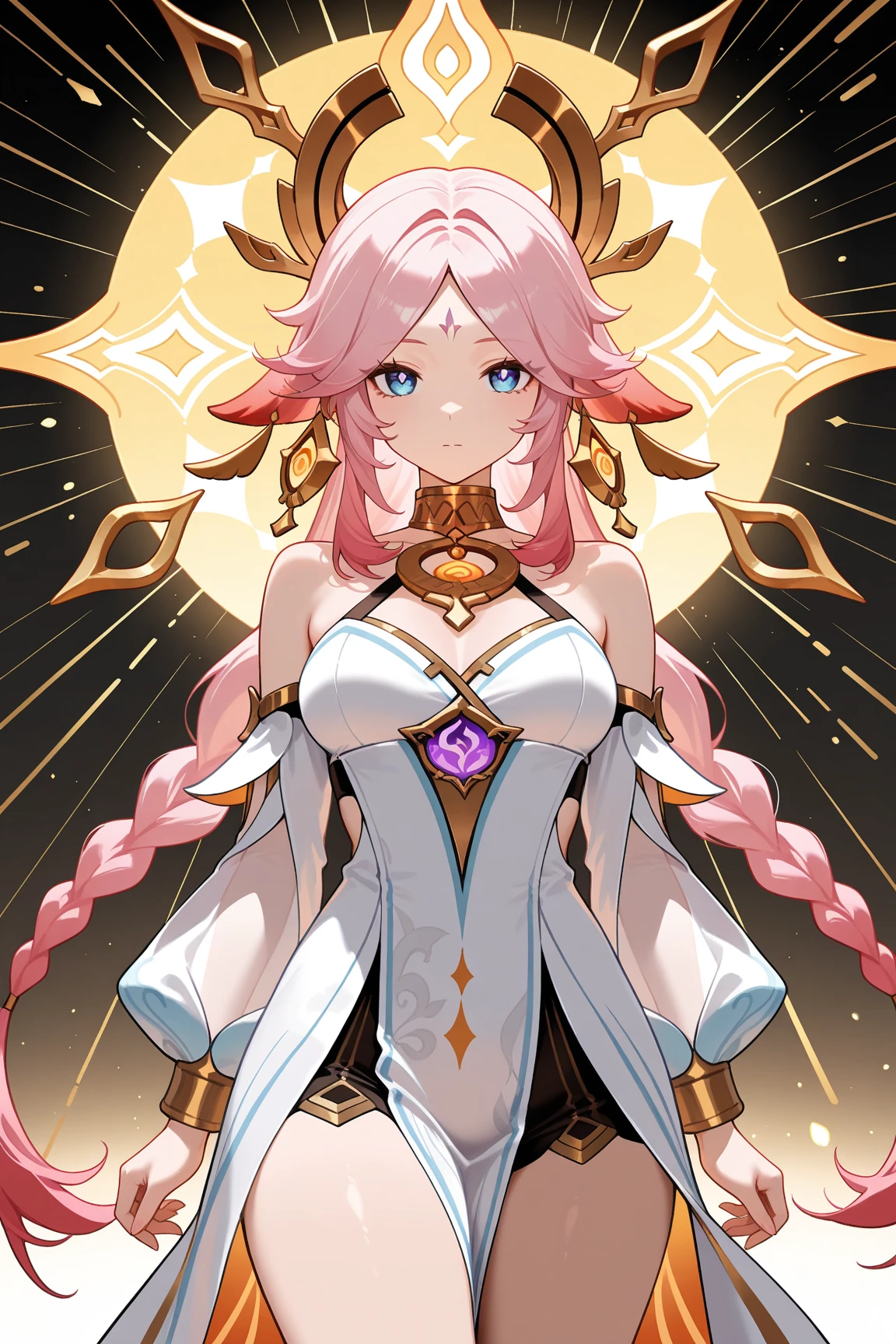 best quality, master piece, Tall, alone, {Circe_FGO:1.15}, pointed_Ears, Pink_hair, Head_Wings, Wings, fringe, femhered_Wings, Long_hair, jewelry, smile, breasts, necklace, blush, small_breasts, multicolored_eye, 1girl, bracelet, looking_at_viewer, blue_eye, white_backstory, tiara, roman aemor, roman helmet