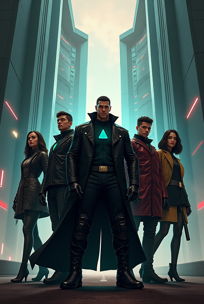 dystopian future group of determined individuals (vibrant, photorealistic, realistic, dramatic, dark, sharp focus, 8k)