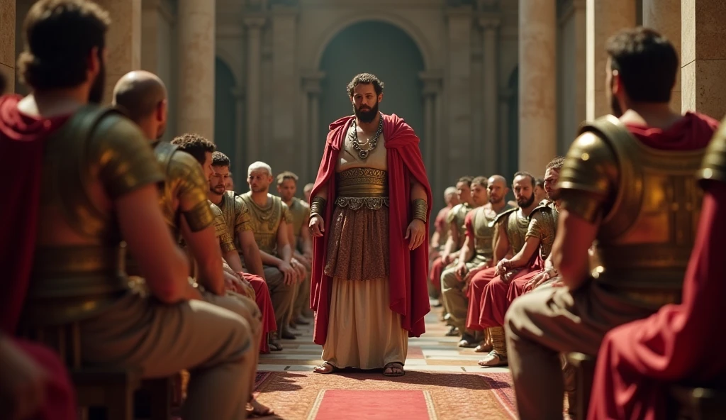 Lepers talking to the king of Samaria