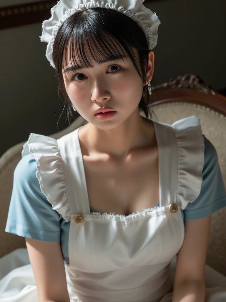 masterpiece, Highest quality, High resolution, 18+ Adult content, Sensual, Intimate, Emotional, Passionate, romantic, sweet, Adorable, Innocent, Pure, Fascinating, Fascinating, attractive, Mysterious, Fascinating, Fascinating, Immersive, Fascinating, dream-like, Surreal, Imaginative, Whimsical, artistic, Avant-garde, timeless, elegant, Sophisticated, chic, Sophisticated, Individuality, original, Fascinating,((Maid clothes:1.3))、Raise your arms to show your sides
