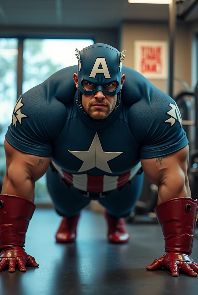Muscular dude(captain america),Lie on the ground,on back(Turn Back),Briefs(huge erection),hindquarters,an attractive man 18-24 years old aesthetic
