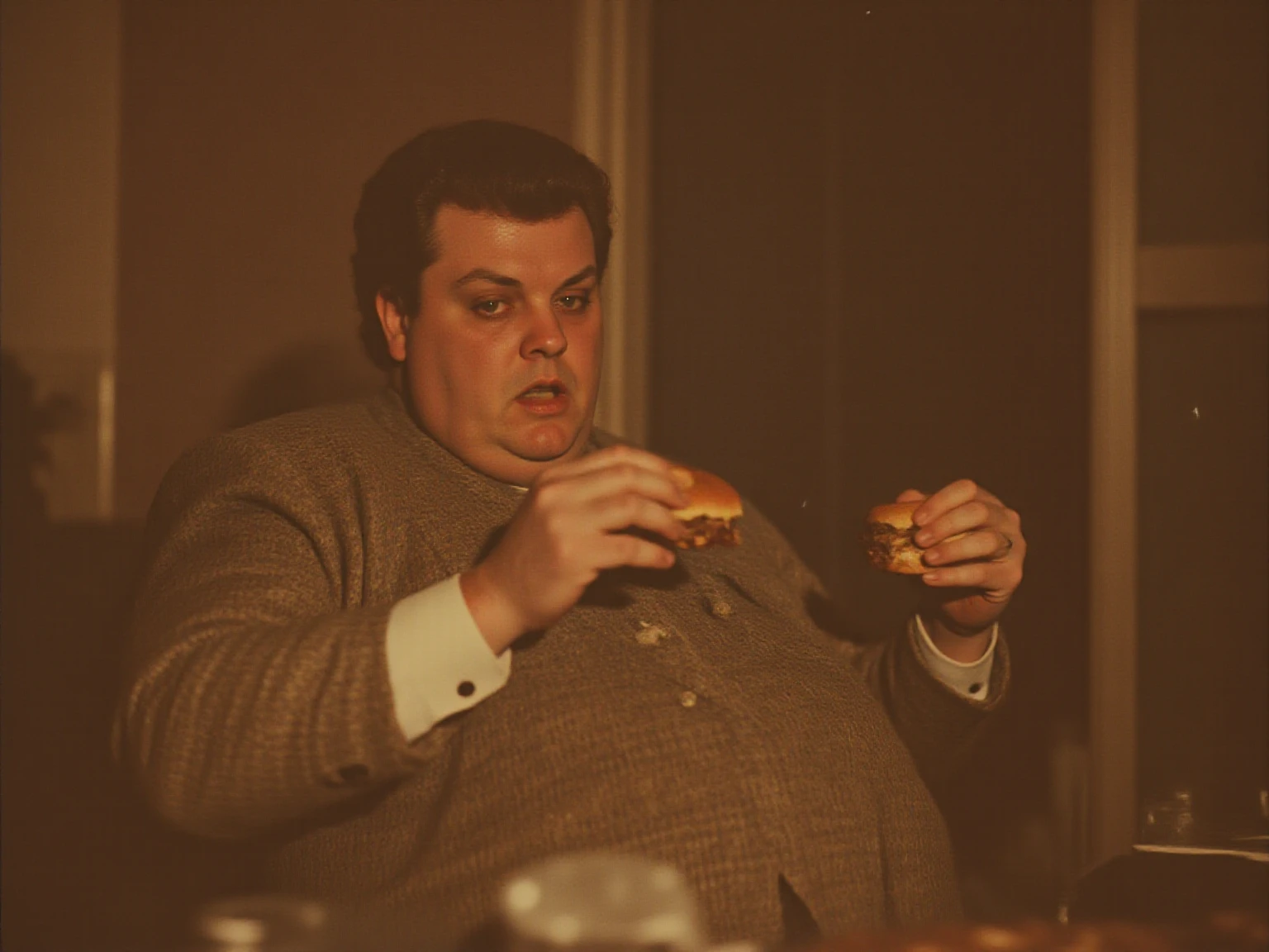 tony soprano eating a burger