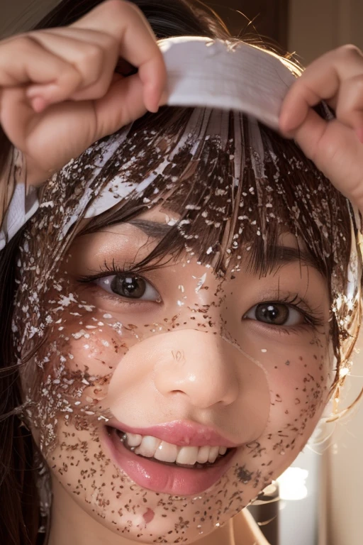 (((Mass bukkake on the face)))、((Group bukkake))、Hair covered in semen、(highest quality,8K quality,masterpiece:1.3),(High resolution,Photorealistic:1.4,Raw photo),(Ultra-detailed,Caustics,Detailed Background),(Ultra-Realistic Capture,Beautiful and detailed skin,Perfect Anatomy)