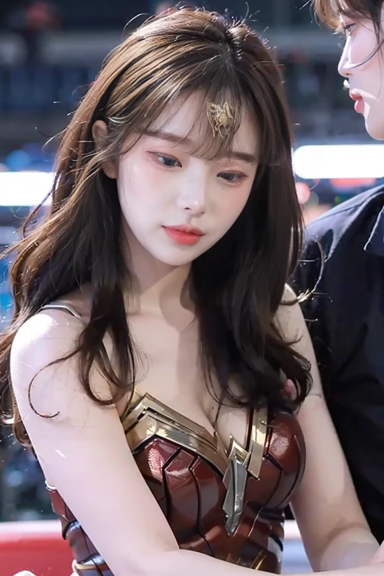 Woman body set big breasts, Supergirl costume dress