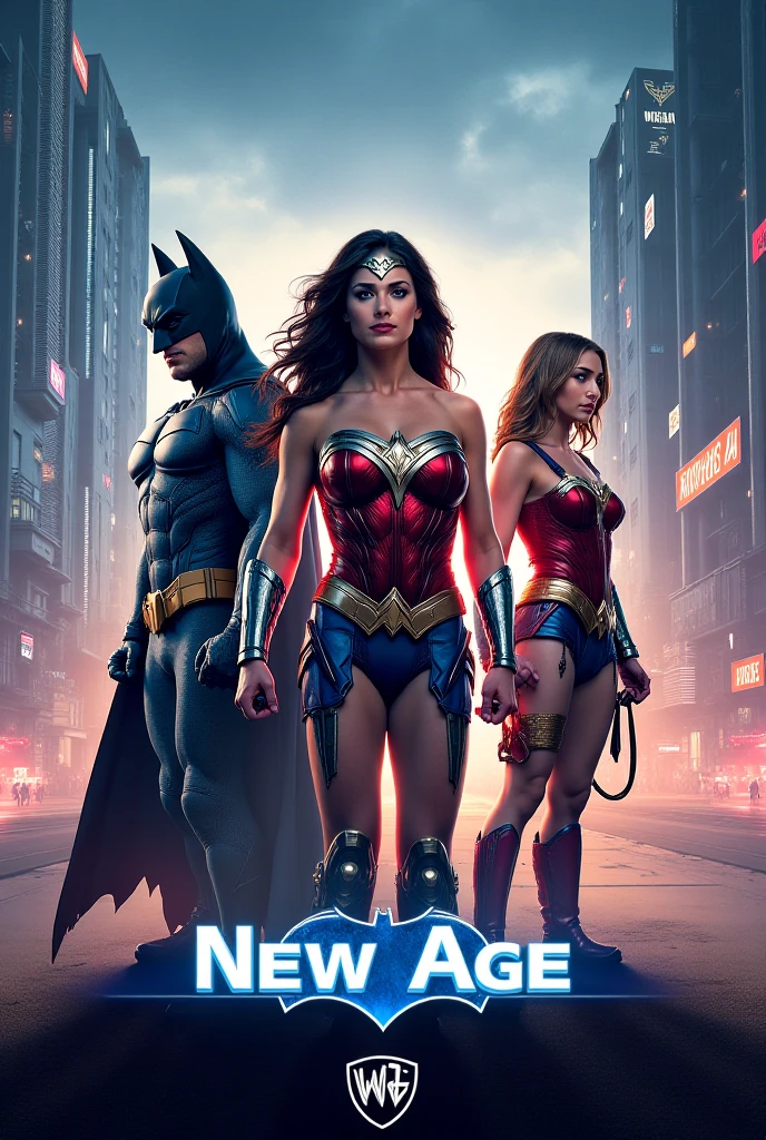 A confident and charismatic 23-year-old young man surrounded by a group of powerful and diverse women, reminiscent of iconic Avengers posters. The young man stands at the center, exuding a sense of leadership and strength, while the women surround him with determined expressions and unique abilities. Each woman represents a different archetype, from a brilliant scientist to a skilled warrior, and they all possess their own distinctive attire and personalities. The composition should convey unity and teamwork, as they come together to face a common challenge. The art style should capture the essence of a heroic and dynamic ensemble.