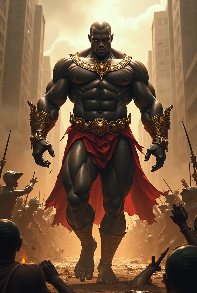 A black warrior half human and