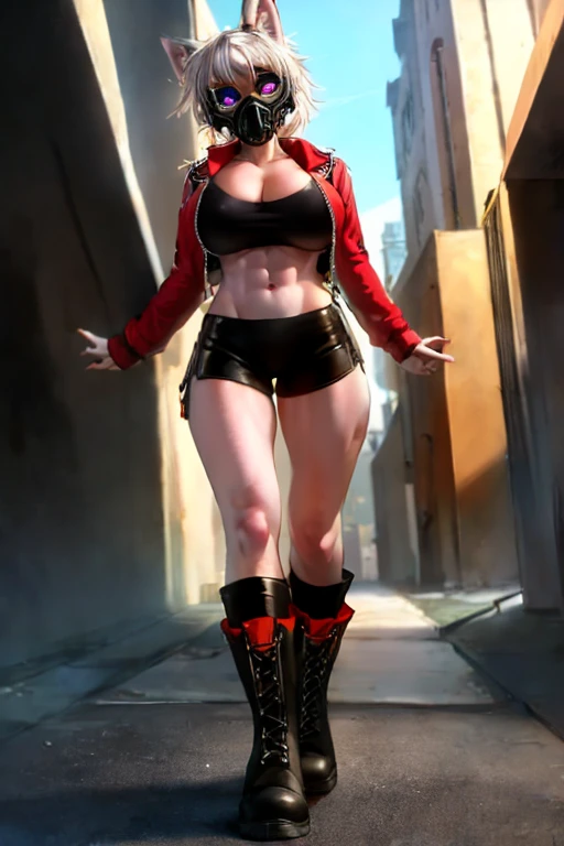 Blaze do jogo Street Of Rage, na cidade, poses de luta, usando roupa de luta,