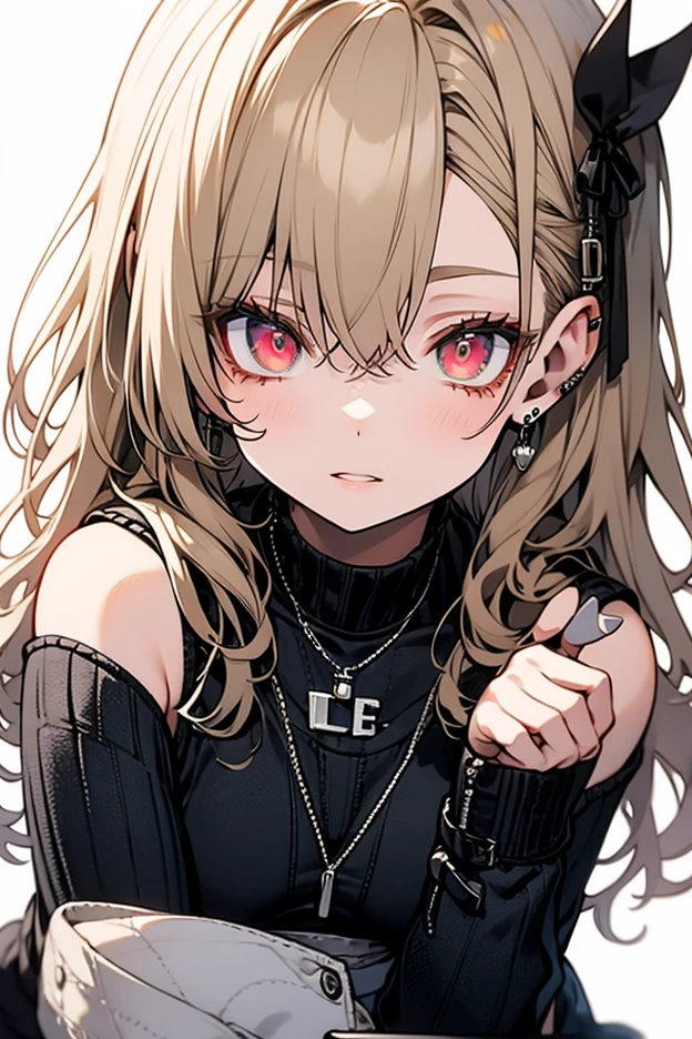 (Chains:1.5), 囚われの身, 涙, kitagawa marin, One girl, Blonde Hair, Long Hair, Multicolored Hair, Red eyes, jewelry, Earrings, Earrings, Black choker, uhd, retina, masterpiece, ccurate, anatomically correct, textured skin, super detail, high details, high quality, best quality, highres, 4K
