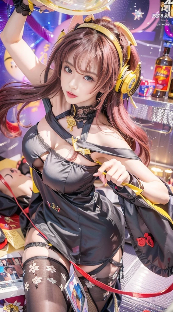 (best quality:1.2), masterpiece, Realistic, Ultra-high resolution, ((a beautiful Japanese idol woman:1.2)), (Gaunt:1.3), (((Very flat chest:1.4))), ((Baby Face)), (show me your armpit:1.2), (sweaty armpit:1.3), ((Armpits are wet and shiny with sweat)), She has skin that sweats easily Soaking wet, Sweaty, I can see my pores, realistic, rabbit ears, black rabbit ears, fake rabbit ears, pantyhose, black pantyhose,bowtie, wrist cuffs, black leotard, (casino,roulette table, poker chips, slot machine, chandelier:1.2)