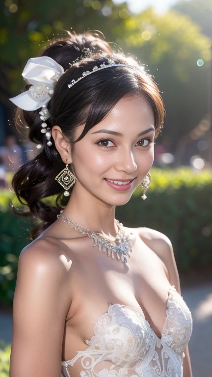 (Highest quality,4K,8k,High resolution,masterpiece:1.2),Super detailed,(Realistic,photoRealistic,photo-Realistic:1.37),A beauty naked Javanese woman bridal with Hijab on the wedding decoration, Beautiful big breasts show areola erect nipples details, Showing details of thick pubic hair and erect open vulva vagina, Vibrant colors, Dark skin,exotic,feminine,peaceful,elegant,,Indonesian traditional clothing:Batik,Decorations:Gold Jewelry,Breathtaking views,Bridal Veil,Hijab,A radiant smile,Captivating eyes,Bridal,Flowing black hair,Serene atmosphere,Tropical flower scent,The sound of sparrows chirping,Sunburned skin,Henna Tattoo,Delicate lace gloves,Moving music,Aromatic tea,Lush greenery,brightly colored butterflies々,Aether Veil,Quiet river,Marble Bridge,Sparkling river water,Sparkling starry sky,Speckled sunlight,Soft golden glow,Subtle reflection,Lush green rice fields,Bold red and gold fabric,Lotus flower blooms,Wooden beams,Architectural details,Quiet water ripples,Whispering Wind,Playful birdsong,Romantic atmosphere,Red rose petals,Gentle Movement,Calm background,Traditional dance inspiration,Harmonious color mixing,Subtle highlights,Shadow depth,Rainbow light,Texture contrast,Perfect brushwork,Meticulous attention to detail,elegant pose,Exquisite hand gestures,elegant curves,Delicate lace pattern,A fantastic atmosphere,Great gemstone tone,Expressive eyes,green々Leaf,Vivid reflection,secluded paradise,feminine charm,Rustling of leaves,Hall々and structure,peaceful serenity,elegantステップ,Fluid composition,Whisper.