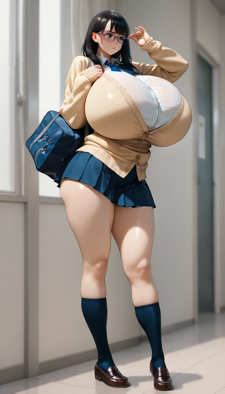 seductive anime girl, [ 4 k digital art ]!!,ultra realistic picture, overdetailed art, 8k high quality detailed art,curvy tanned gyaru,(tareme,thick lips:1.2),dress shirt,cardigan,school uniform,sidetail,pleated skirt,brown loafers,brown wavy hair,(tanned skin:1.3),dark skin,loose socks,sweaty,close up,standing,in classroom,(aroused:1.2),