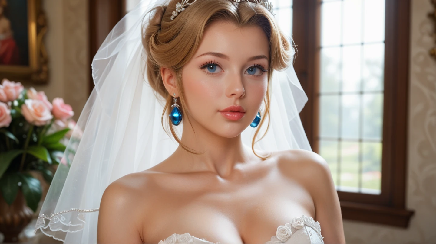 bride、wedding、Luxury Dresses、Lightly Dressed、Formal Wear、blue eyes、blonde、short hair、Hair tied up、((Full body photo:1.2))、short hair、 A look of complete lust、(((masterpiece)))、((Highest quality))、((超Realistic))、成熟したwoman、成熟したwoman、perspective、Very detailed、The perfect temptation、Best image quality、Fine-grained image quality、beautiful、Europe, woman, French, woman Italian, Italian, smile、blue eyes、jewelry, blue eyes, Realistic, High resolution, Glowing Skin, (Detailed face),belly button, jewelry, , night, blonde, Wavy Hair,Attractive appearance, smile, (nsfw:1.3),bride、wedding、Luxury Dresses、Lightly Dressed、Formal Wear、blue eyes、blonde、short hair、Hair tied up、((Full body photo:1.2))、short hair、 A look of complete lust、(((masterpiece)))、((Highest quality))、((超Realistic))、成熟したwoman、成熟したwoman、perspective、Very detailed、The perfect temptation、Best image quality、Fine-grained image quality、beautiful、Europe, woman, French, woman Italian, Italian, smile、blue eyes、jewelry, blue eyes, Realistic, High resolution, Glowing Skin, (Detailed face),belly button, jewelry, , night, blonde, Wavy Hair,Attractive appearance, smile, 