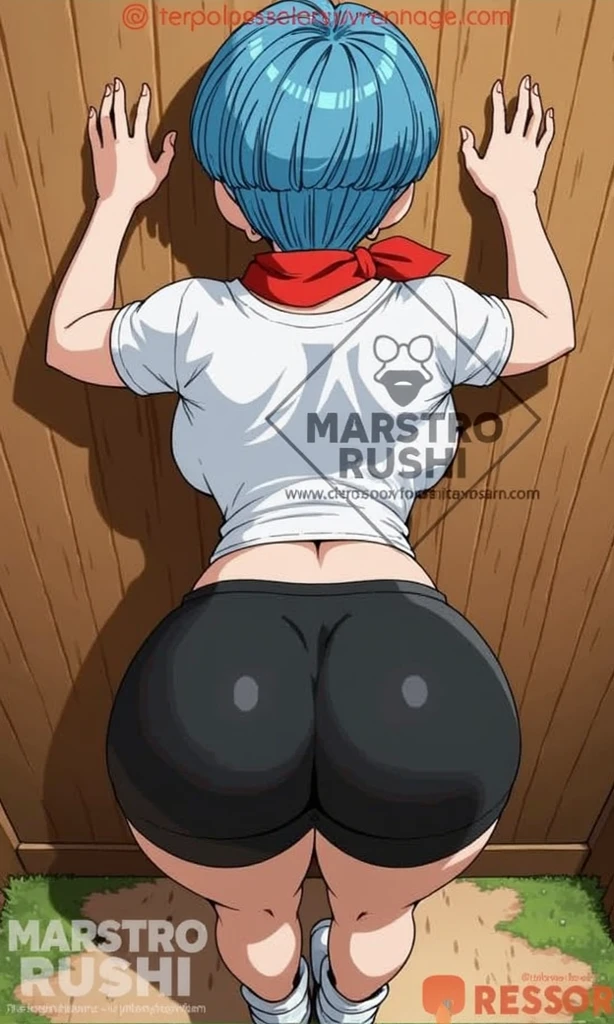 Rei Ayanami,A girl wearing a white gym uniform and red bloomers((From the ass)),Light blue hair,Red eyes,short hair,Blushed,Captivating look,Leaning forward(()),Spread your legs((Standing position)),turn around((face)),Plump figure,Touch your knees with both hands(Standing position),It emphasizes the buttocks((From behind)),Bending over,look up,lean forward