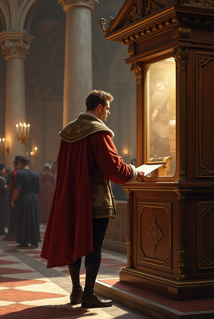 Create an image that depicts the message of Timothy's letter, highlighting the importance of faith and true doctrine to the Christian life. In the image, include a scene where Timothy is speaking to a crowd of people, seeking to share the truths he learned from Paul. In the background, place a picture with a painting of the cross, symbolizing the center of the Christian message. The colors can be vibrant and the lighting can highlight the importance of Timothy's message, bringing a sense of hope and inspiration to the scene. Some words that can be included in the image include "Faithfulness," "Love," "Truth," "Doctrine," and "Salvation," emphasizing the importance of these values to Timothy and to all believers --auto --s2