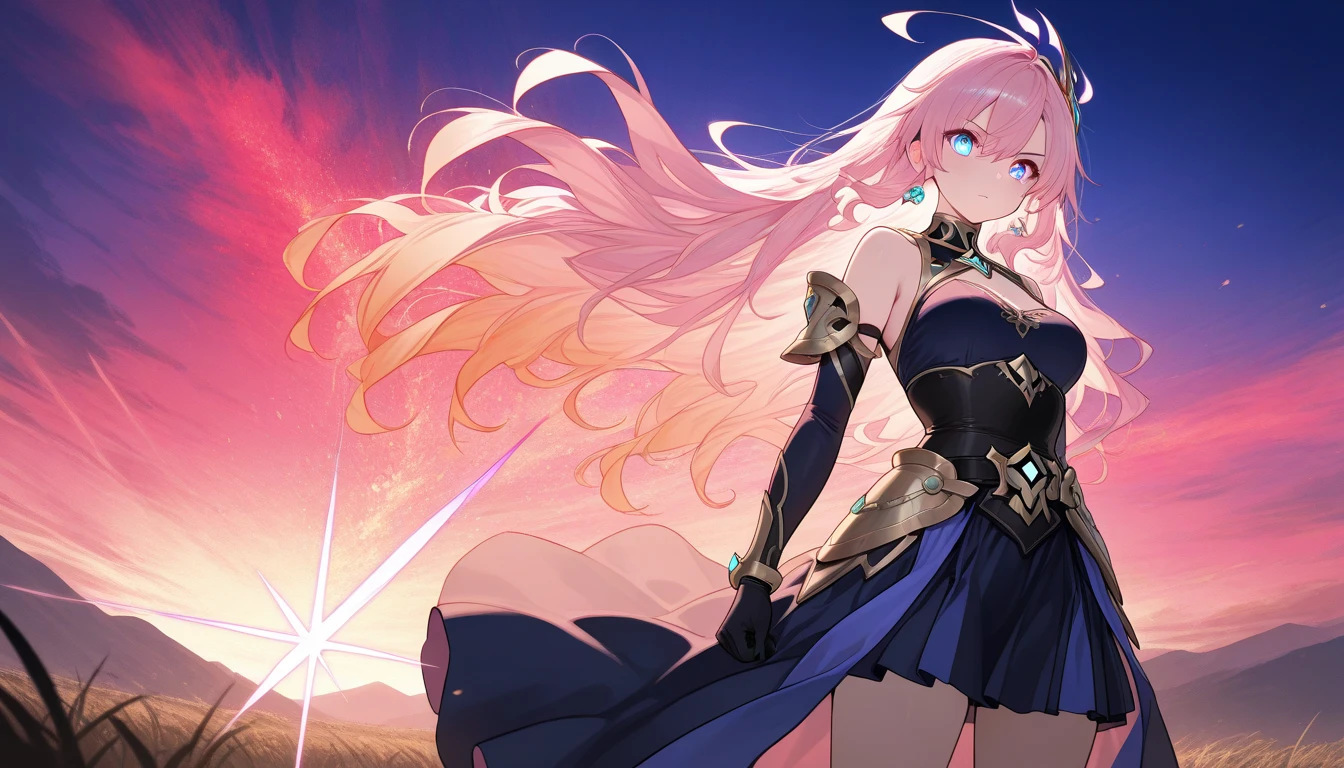 Anime girl with long pink hair and a sword standing in front of a body of water, Portrait Chevaliers du Zodiaque Fille, Ayaka Genshin impact, Best anime 4k konachan wallpaper, Kushatt Krenz Key Art Women, Detailed key anime art, Anime art wallpaper 4k, Anime art wallpaper 4 K, Anime art wallpaper 8 K(Snowflake tiara:1.2)Clear eyes
