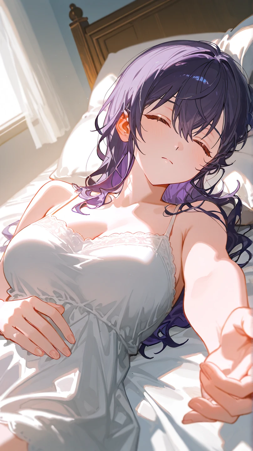 Hot big boobs girl sleeping in bed