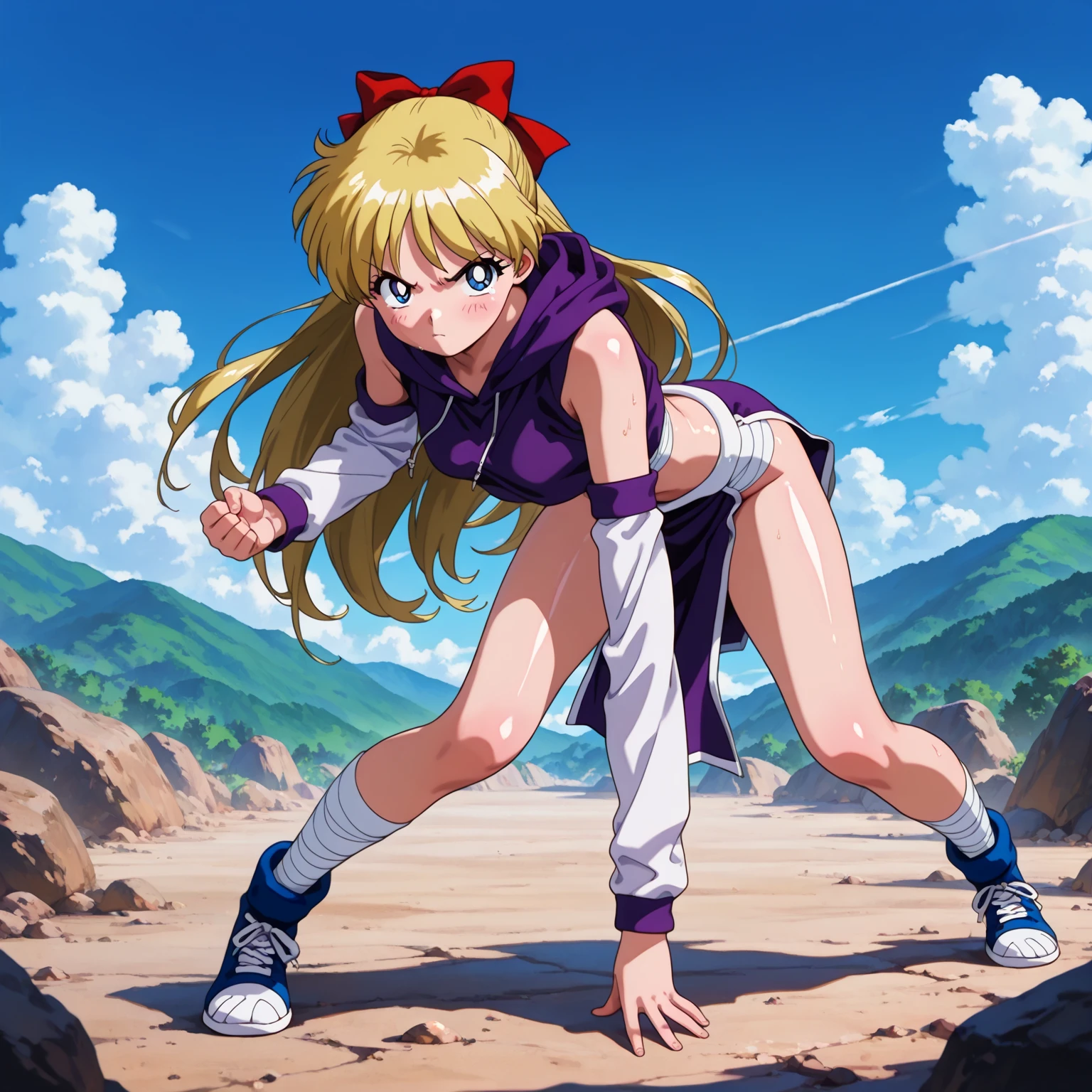 (masterpiece, best quality, detailed), 1girl, solo, looking at viewer, KemiiHS1, long hair, brown eyes, blonde hair, camie utsushimi, my hero academia, my hero academia style