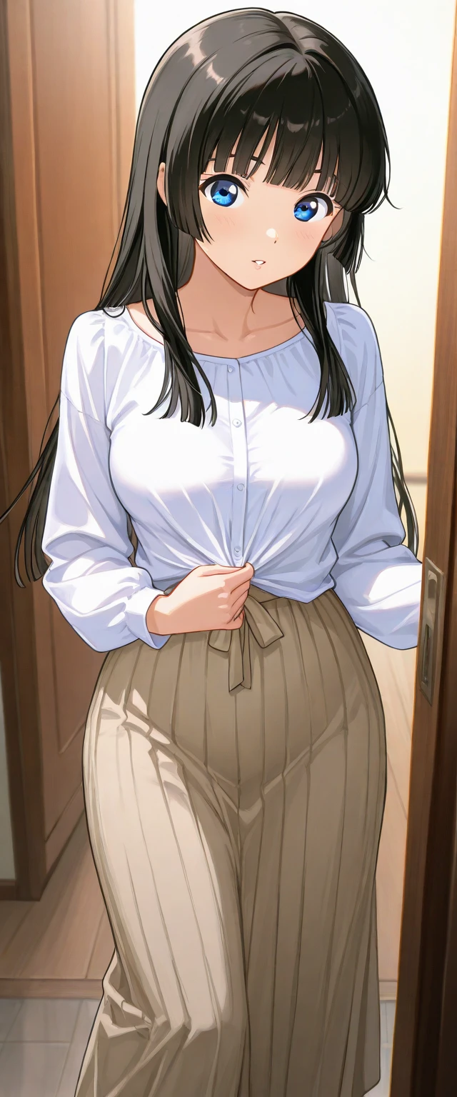 Beautiful, blush on, smile