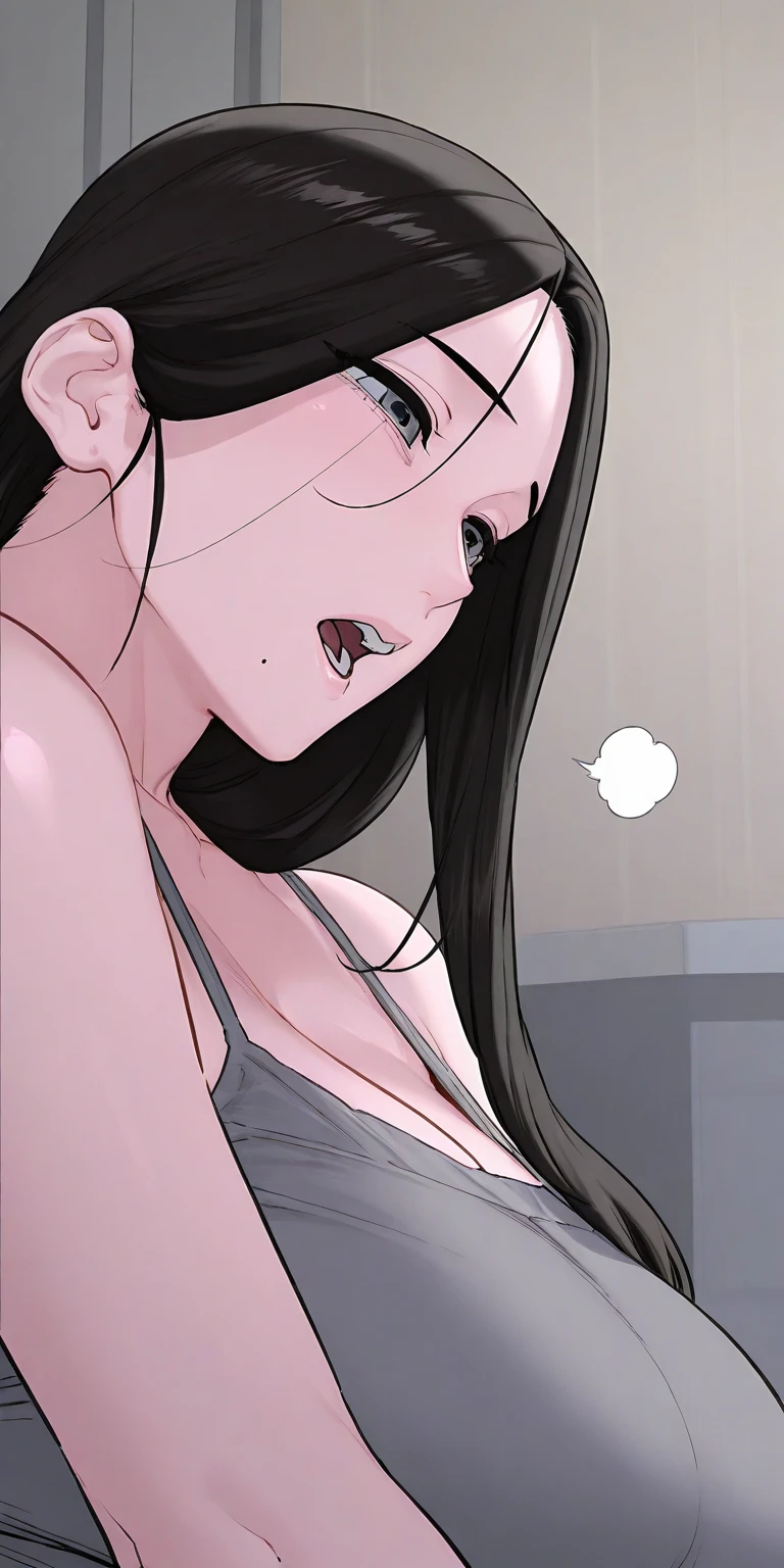 a cartoon picture of a woman in a black dress with glasses, 中 元 节, shoulders can be seen, revealing clothes, shoujo manga, she has a distant expression, inspired by Ma Yuanyu, sui ishida art manga, she is facing the camera, 千 葉 雄 大, full body xianxia