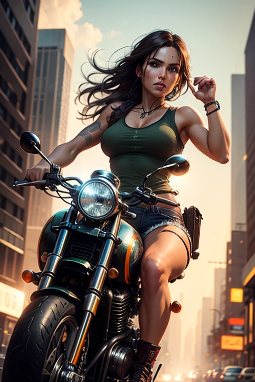 matrix trinity,kung fu,(masterpiece, Best Quality, High resolution, 32K HDR)), (Perfect portrait of trinity00:1.15), (black body suit:1.1, realistic Trinity sunglasses:1.1), Ultra detailed eyes, hyper derailed face, Detailed mouth, Detailed skin texture, (Atmospheric lighting), Shot with Aricum LT camera, (realistic driving the bike:1.2, on the highway:1.1, Huge breasts:1.15),