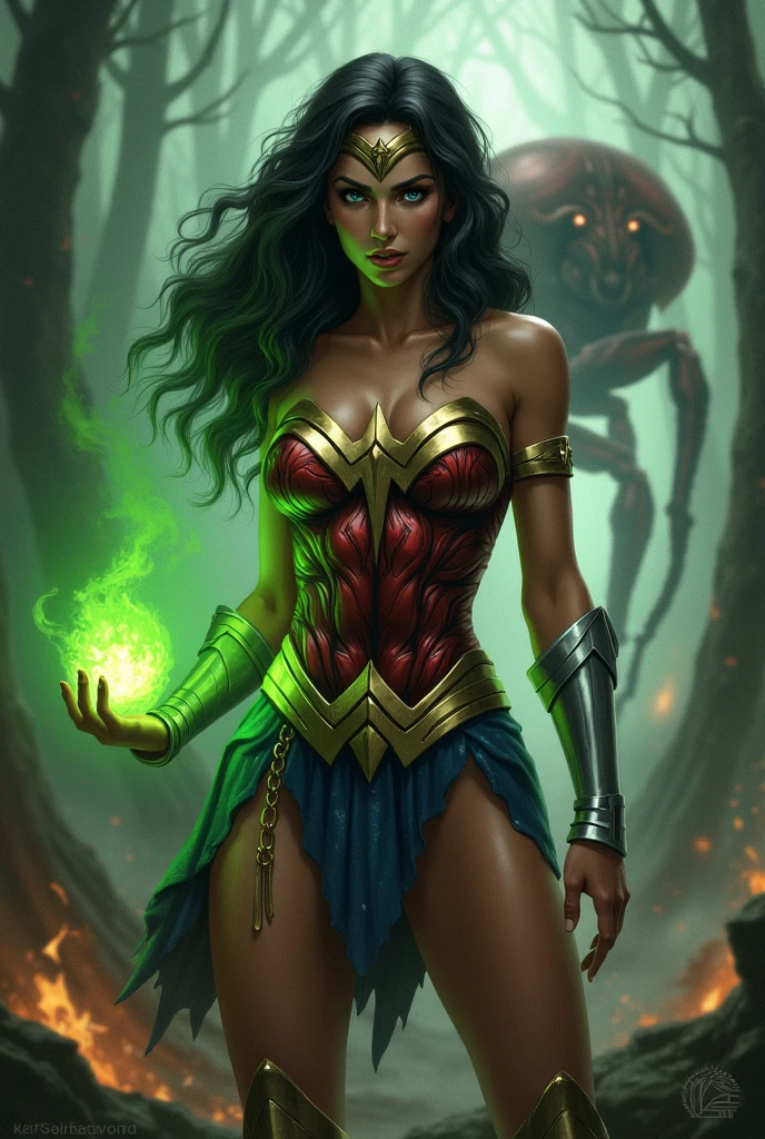 female (no ethnicity with long curly hair, brightly detailed face, perfect eyes, detailed eyes, sultry smile, ((light eyes))), dressed as Supergirl in a burning city. The moonlight highlights his muscles and scars in bright lights. The scenery is lush and mysterious, with the city and surroundings destroyed. charming look, (best quality, 8k, masterpiece: 1.3), (full body), real, (muscle: 1.5), high-resolution face, beautiful ,no ethnicity, (Kpop idol), (in a cave), ground, transparent ,transparent,glowing skin,shiny hair,(scenery slime:1.4),(fire:1.3),(torn:1.3),(sfw ),(slime: 1.4),(bright moonlight: 1.3), perfect eyes